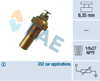 Kylvätsketemperatur-sensor Fae 32230 FAE