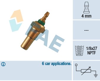 Kylvätsketemperatur-sensor Fae 32470 FAE