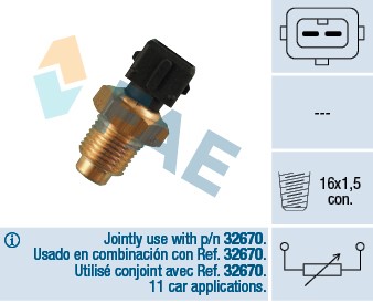 Kylvätsketemperatur-sensor Fae 32540 FAE