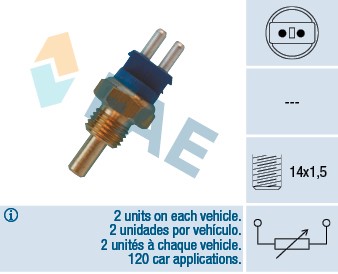 Kylvätsketemperatur-sensor Fae 32580 FAE