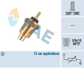 Kylvätsketemperatur-sensor Fae 32713 FAE