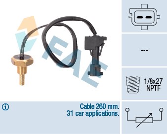 Kylvätsketemperatur-sensor Fae 32741 FAE