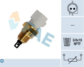 Sensor, insugslufttemperatur 12V Fae 33440 FAE