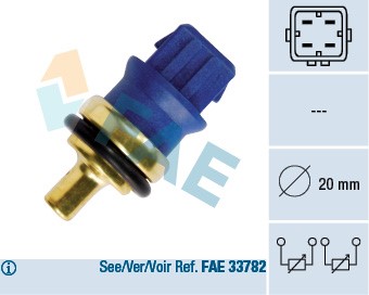 Sensor, kylvätsketemperatur Fae 33780 FAE