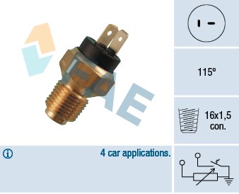 Kylvätsketemperatur-sensor Fae 34020 FAE