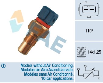 Kylvätsketemperatur-sensor Fae 34090 FAE