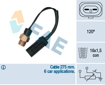 Kylvätsketemperatur-sensor Fae 34380 FAE