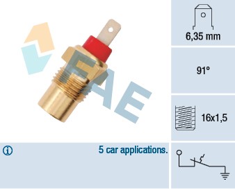 Termokontakt, kylvätskevarning Fae 35101 FAE Termokontakt, kylvätskevarning Fae 35101 FAE