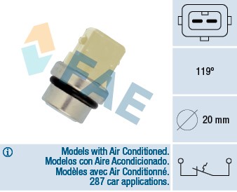 Termokontakt, kylvätskevarning Fae 35310 FAE