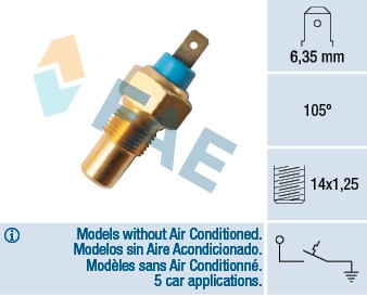 Termokontakt, kylvätskevarning Fae 35370 FAE