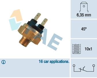 Termokontakt, kylvätskevarning Fae 35430 FAE
