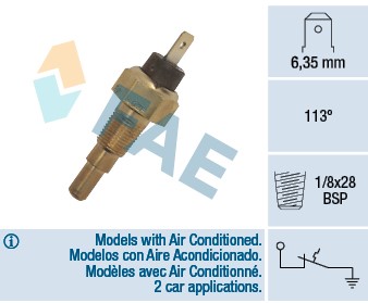 Termokontakt, kylvätskevarning Fae 35670 FAE