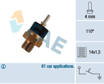 Termokontakt, kylvätskevarning Fae 35780 FAE