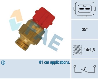 Termokontakt, kylvätskevarning Fae 35871 FAE