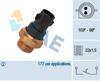 Temperaturswitch, kylarfläkt, Vattenpump Fae 37290 FAE
