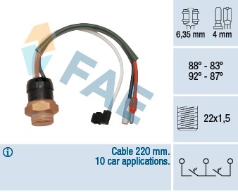 Temperaturswitch, kylarfläkt Fae 38190 FAE