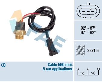Temperaturswitch, kylarfläkt Fae 38280 FAE