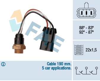 Temperaturswitch, kylarfläkt Fae 38290 FAE