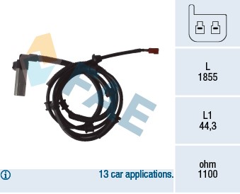 ABS-givare, Sensor, hjulvarvtal, Bakaxel höger Fae 78069 FAE ABS-givare, Sensor, hjulvarvtal, Bakaxel höger Fae 78069 FAE