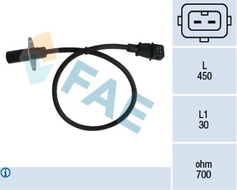 Varvtalssensor, motorhantering, I växellådskåpan Fae 79001 FAE