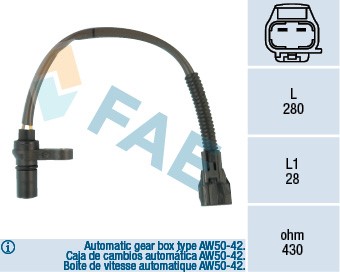 Varvtalssensor, motorhantering Fae 79123 FAE