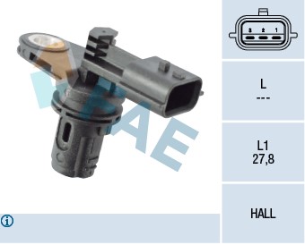 kamaxelgivare Sensor,, Insugssidan, Avgas-/utsläppssidan Fae 7936 FAE