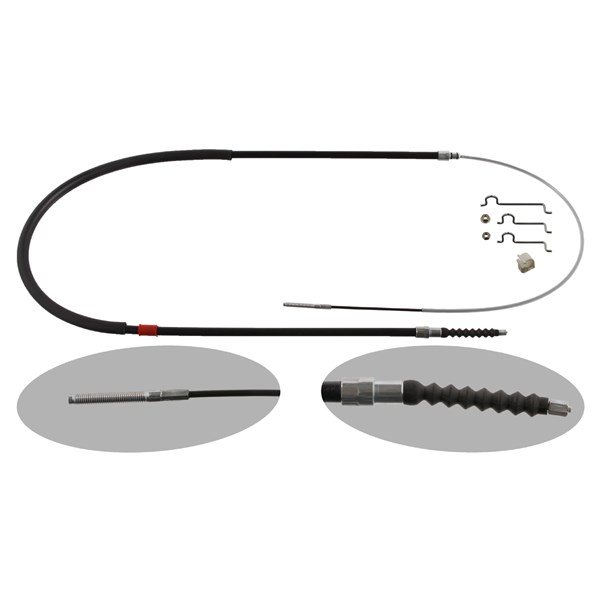 Vajer, parkeringsbroms, Vänster bak Febi bilstein 36673 FEBI BILSTEIN
