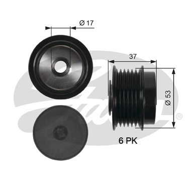 Frihjulskoppling, generator 100A Gates Drivealignâ® OAP7015 Gates