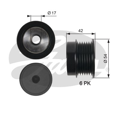 Frihjulskoppling, generator 120A Gates Drivealignâ® OAP7035 Gates
