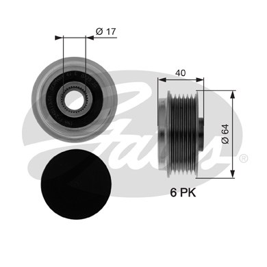 Frihjulskoppling, generator 100A Gates Drivealignâ® OAP7037 Gates
