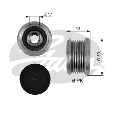 Frihjulskoppling, generator 110A Gates Drivealignâ® OAP7097 Gates
