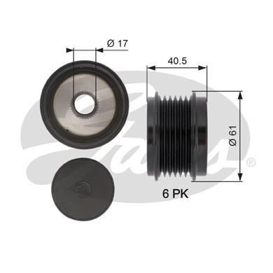 Frihjulskoppling, generator 150A Gates Drivealignâ® OAP7103 Gates