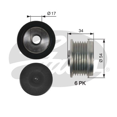 Frihjulskoppling, generator 140A Gates Drivealignâ® OAP7135 Gates