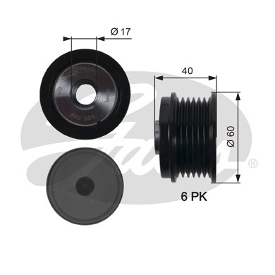 Frihjulskoppling, generator 120A Gates Drivealignâ® OAP7154 Gates