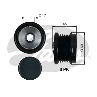 Frihjulskoppling, generator 150A Gates Drivealignâ® OAP7155 Gates