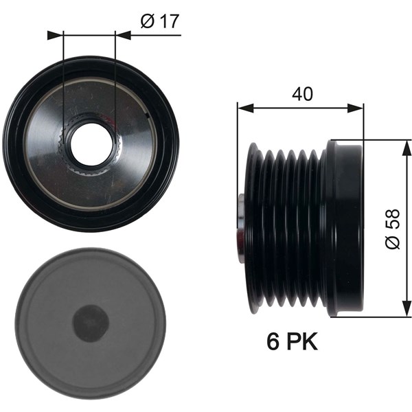 Frihjulskoppling, generator GATES Drivealignâ® Gates