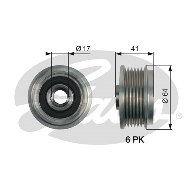 Frihjulskoppling, generator 100A Gates Drivealignâ® OAP7161 Gates