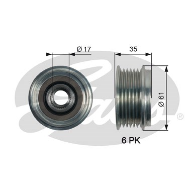 Frihjulskoppling, generator 160A Gates Drivealignâ® OAP7166 Gates