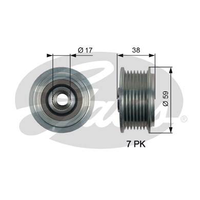 Frihjulskoppling, generator 130A Gates Drivealignâ® OAP7169 Gates
