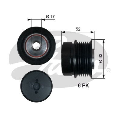Frihjulskoppling, generator 150A Gates Drivealignâ® OAP7187 Gates