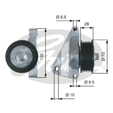 Styrrulle, drivrem, Upptill Gates Drivealignâ® T36422 Gates