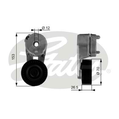 Spännrulle, Drivrem, Nedre Gates T38163 Gates Spännrulle, Drivrem, Nedre Gates T38163 Gates