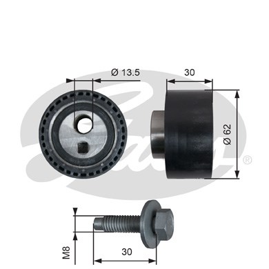 Spännrulle, kamrem Gates Powergripâ® T41282 Gates