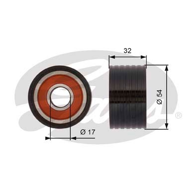 Styrrulle, kamrem, Höger Gates Powergripâ® T42166 Gates