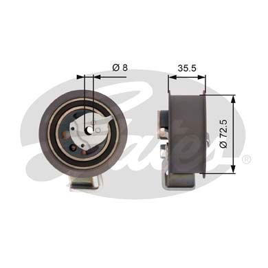 Spännrulle, kamrem Gates Powergripâ® T43020 Gates