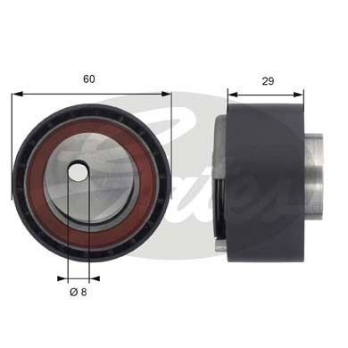 Spännrulle, kamrem Gates Powergripâ® T43055 Gates