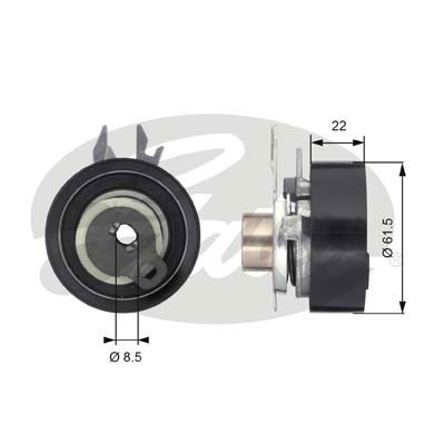 Spännrulle, kamrem Gates Powergripâ® T43061 Gates
