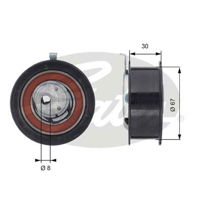 Spännrulle, kamrem Gates Powergripâ® T43069 Gates