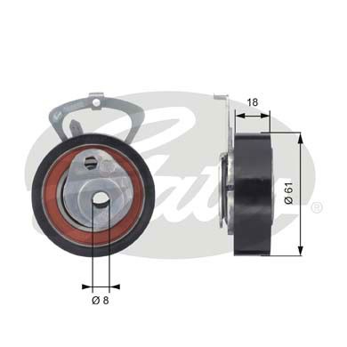 Spännrulle, kamrem Gates Powergripâ® T43078 Gates