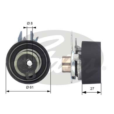 Spännrulle, kamrem Gates Powergripâ® T43090 Gates